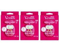 3 x Gillette Venus Snap Extra Smooth Woman's Razor | Travel Shaver | New Sealed