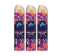 3 x Glade Aerosol Air Freshener 300ml - Merry Berry & Wine
