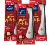 Glade Automatic Air Freshener Holder & Refill, Room Spray & Odour Eliminator for Home, Warm Apple Pie, Pack of 3 (3 x 269ml)