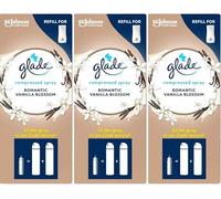 3 X Glade Compressed (Touch & Fresh) Air freshner Refill 10ml - Romantic Vanilla Blossom