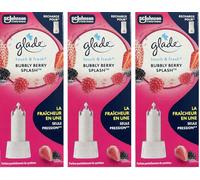 3 X Glade Touch & Fresh Air freshner Refill 10ml - Bubbly Berry Splash