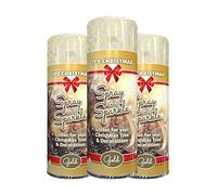 3 x Glitter Christmas Gold Spray Paint 200ml / 1x Pair of Disposable Gloves Decorative Creative Art and Craft by Swiss Signature
