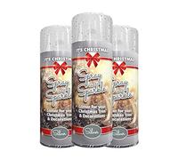 3 x Glitter Christmas Silver Spray Paint 200ml / 1x Pair of Disposable Gloves Decorative Creative Art and Craft by Swiss Signature