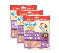 3 x Good Boy Pawsley Chewy Dumbbells Dog Treats - Chicken - 350g - Mul
