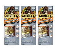 3 x Gorilla Glue Clear Adhesive All Purpose Extra Strong Waterproof - 110ml