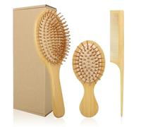3 X Hair Comb, Made of Bamboo, Natural Bamboo, Suitable for Women, Men and Children, Can Massage The Head Leather, Suitable for Thick Hair, Fine Hair, Curly Hair, Dry Hair