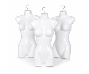 3 x Half Shell with Hooks 72 cm Female Torso Upper Body Half Plastic Torso