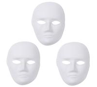 3 x Halloween Mask DIY Paint Your Own Design Costume Adult Outfit Scary Spooky Horror Party Face Fancy Dress Cosplay For Men Women (HM19)