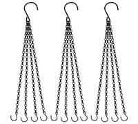 3 x Hanging Basket Chains with 4 Strands 60cm Long for Flower Pots, Planters, Bird Feeders, Lanterns, Lamps