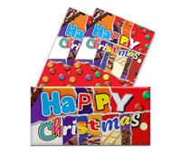 3 x Happy Christmas Chocolate Novelty Wrappers Insults Joke Love Gift Present Rude Funny (Chocolate bar NOT included)
