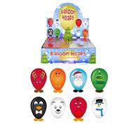 3 X HENBRANDT 4 x Assorted Christmas Balloon Heads ~ Each pack containsStickers, Feet & Balloons