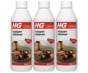 3 x HG Copper Cleaner Shampoo 500ml - Natural Shine, Polish & Protector for Copper, Brass & Bronze (295050106)