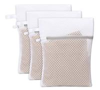 3 x Honeycomb Lingerie Bags with Hanging Loop, Bra Washing Machine Bag, Mesh Laundry Wash Bags, Fine Laundry Wash Bags for Underwear, Bras, Socks, Baby Clothes, Masks, 40 x 50cm(L)