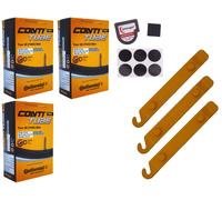 3 x Hose Continental 37-622 | 700 x 35C DV 40mm Dunlop Valve + Tyre Lever