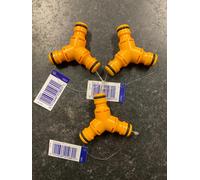 3 x HOZELOCK 2293 Y VALVE CONNECTOR SPLITTER GARDEN HOSE WATERING ACCESSORIES