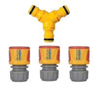 3 X Hozelock Aquastop Waterstop Connector Hose 2185 2075 + 2293 Y Connector