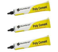 3 x Humbrol Poly Cement Glue 24ml Tube for Plastic Model Kits - AE4422