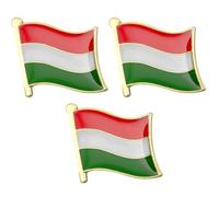 3 X Hungary National Country Flag Lapel Metal Enamel Pin Badge