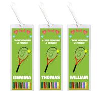 3 x I Love Reading & Tennis -Personalised Bookmark 155 X 55 mm Laminated Wth Tasel