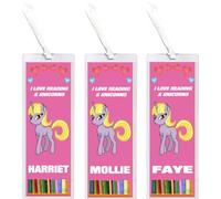 3 x I Love Reading & Unicorns/Unicorn -Personalised Bookmark 155 X 55 mm Laminated Wth Tasel