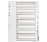 3 X Index A4 Multi-Punched 1-31 Polypropylene - White