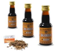 3 x Inlander Rum Style Essence 25ml - Alcohol-Free Flavouring, Makes 2.25L, Includes Free French Oak Chips