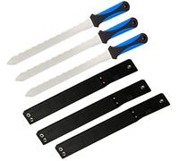 3 x Insulation Board Tool with Scabbard, Foam, Wool Cutting Tool 420mm Stainless, Saw RockWool (3BHSC)