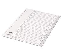 3 x Jan-Dec Grey Index Polypropylene 120 Micron Europunched A4