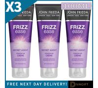 3 x JOHN FRIEDA SECRET AGENT FRIZZ EASE TOUCH-UP CREME 100ML WITH AVOCADO OIL