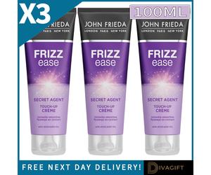 3 x JOHN FRIEDA SECRET AGENT FRIZZ EASE TOUCH-UP CREME 100ML WITH AVOCADO OIL