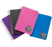 3 X Jumbo A6 Twin Wire Spiral 200 Sheet Notebook - Pack of 2 Assorted Colours