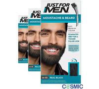 3 X Just For Men Moustache & Beard M-55 Real Black Dye To Eliminate Grey Hairs