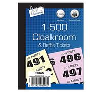 3 X Just Stationery 1-500 Cloakroom Ticket