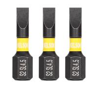 3 x KELSON 4.5mm Flat-Head 25mm Impact Rated Screwdriver Bits Slotted Slot SL4.5 1/4" Universal