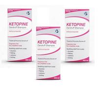 3 x Ketopine Ketoconazole 2% Medicated Shampoo, Anti Dandruff Treatment for Itchy, Flaky & Dry Scalp, Antifungal Formula for Seborrheic Dermatitis, 100ml Each