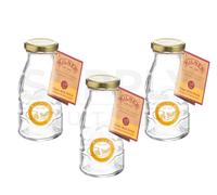 3 x Kilner Twist Top Clear Glass Milk Juice Drink Storage Bottle 1/3 Pint 189ml