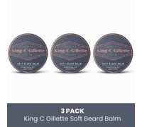 3 x King C Gillette Soft Beard Balm Conditioning With Cocoa Butter 100ml