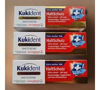 3 x Kukident Haftschutz extra stark Haftcreme, 40 g Cream Denture Adhesive