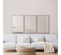 3 x Large Black Modern Design Wall Mirrors from Our Manhattan Range 92x61.5cm