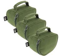 3 x Large Deluxe Zip Up Green Padded Reel Bag Cases For Carp Pike Sea Fishing with Grab/Carry Handle Holds Big Pit NGT