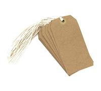 3 x Large Tie on Luggage/Storage Card Tags with String - Brown Card - Pack of 10 Tags - Size 120mm x 60mm
