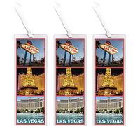 3 x Las Vegas - Nevada - USA - Bookmark 155 X 55 mm Laminated Wth Tasel