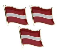 3 X Latvia National Country Flag Lapel Metal Enamel Pin Badge
