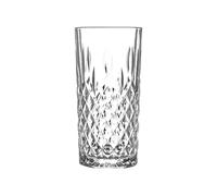 3 x LAV Odin Highball Tumblers 356ml/12.5oz Durable Vintage Style Cut Glass Beaded Rim Cocktail Water Soft Drink Glasses Ideal for Bars, Restaurants, Hotels, Home Use - Pack of 3 Glasses