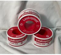 3 x LEUKOPLAST Universal Tape 2.5cm x 5m High Adhesive Medical Tape