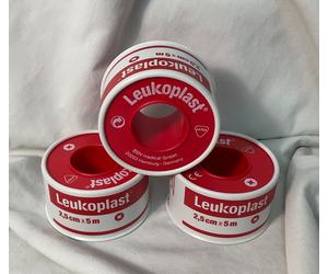 3 x LEUKOPLAST Universal Tape 2.5cm x 5m High Adhesive Medical Tape