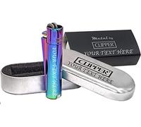 3 x Limited Edition - Clipper Lighter ® Deep Engraved Personalised Metal Rainbow- Engraving Included for Birthdays, Anniversaries, Weddings and Valentines