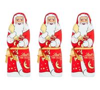 3 x Lindt Santa Christmas Milk Chocolate 125g - Ideal Christmas Chocolate Gift For Kids