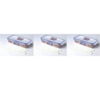 3 x Lock and & Lock Plastic Bacon Box with Freshness Tray 1L HPL842 by Lock & Lock