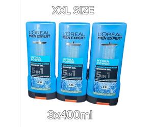 3 X L'oreal Men Expert Hydrating Power Shower Gel 400Ml- XXL SIZE 3x400ml